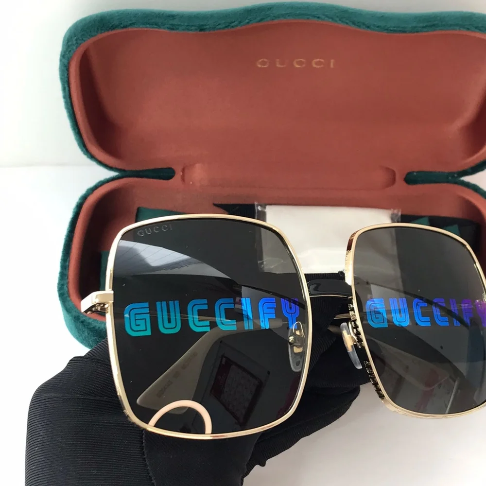 New - 💯 Original Gucci GG0414S 002 60 Unisex Sunglasses